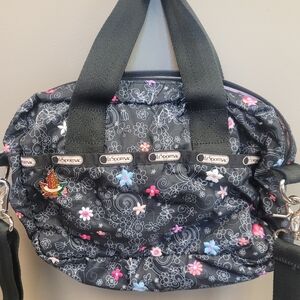 LeSportsac Black Multicolor Floral Baby Bag